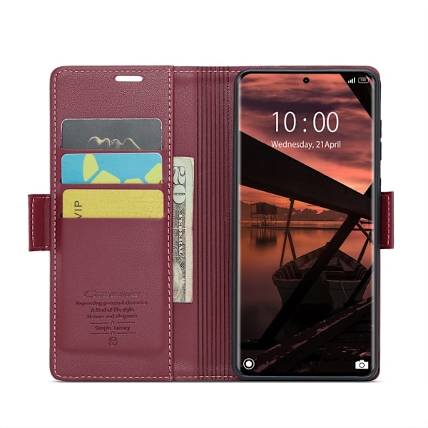 CASEME Redmi Note 14 Pro/Pro Plus 5G Fodral RFID Läder Röd