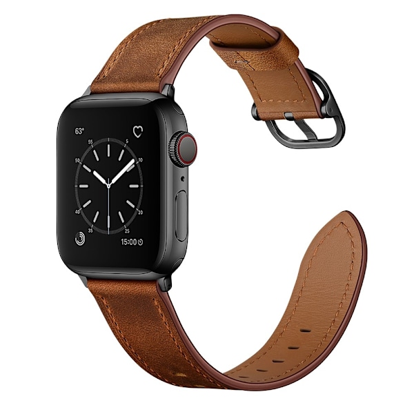 Äkta Läder Armband Apple Watch 41/40/38 mm - Brun Brown Brun