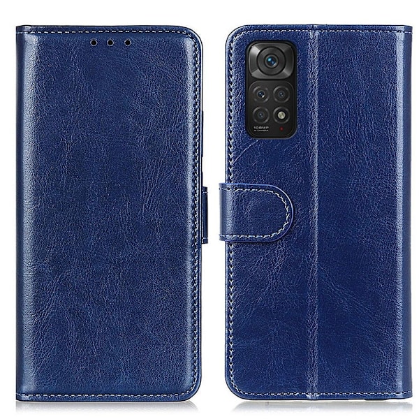 Xiaomi Redmi Note 11 4G Fodral Crazy Horse Läder Blå