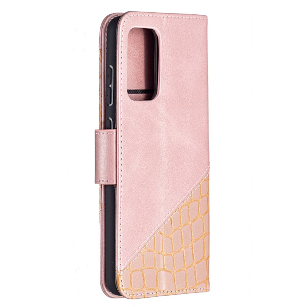 Samsung Galaxy A72 - Krokodil Läder Fodral - Roséguld Roséguld Roséguld