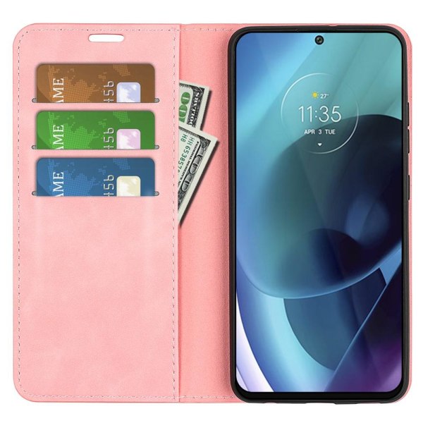 Motorola Moto G71 Fodral Flip Ljus Rosa