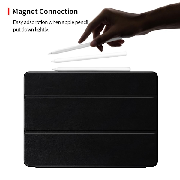 iPad Air 2025-2020 / Pro 11 2018 2in1 Magnet Tri-Fold Fodral Black Svart