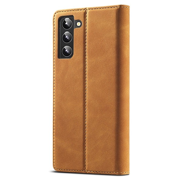 LC.IMEEKE Samsung Galaxy S22 Plus Fodral Flip Läder Brun