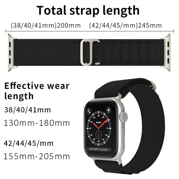 Apple Watch 38/40/41/42 mm Armband Alpine Pro Loop Svart