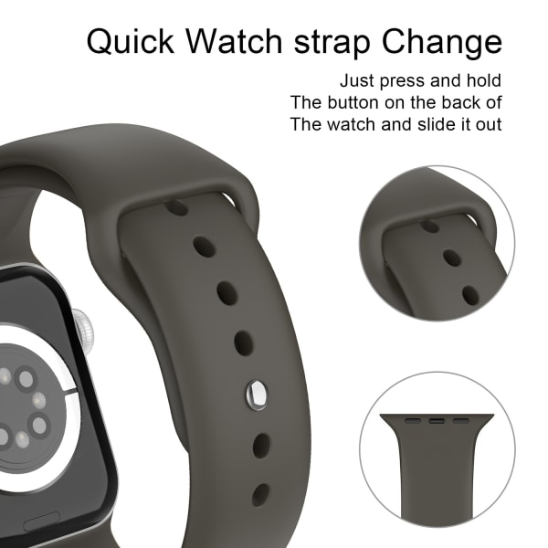Apple Watch 38/40/41 mm Silikon Armband (M/L) Mörk Brun