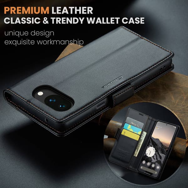 CASEME Google Pixel 10a Fodral RFID Läder Svart