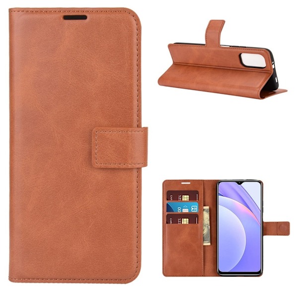 Xiaomi Redmi 9T - Läder Fodral - Brun Brown Brun