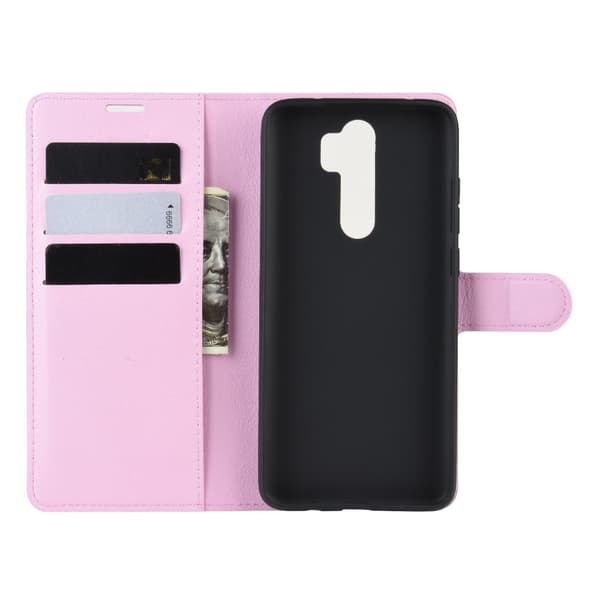 Xiaomi Redmi Note 8 Pro - Litchi Plånboksfodral - Ljus Rosa LightPink Ljus Rosa