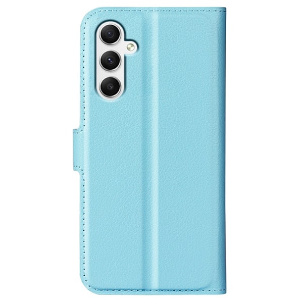 Samsung Galaxy A35 5G Fodral Läder Litchi Ljus Blå