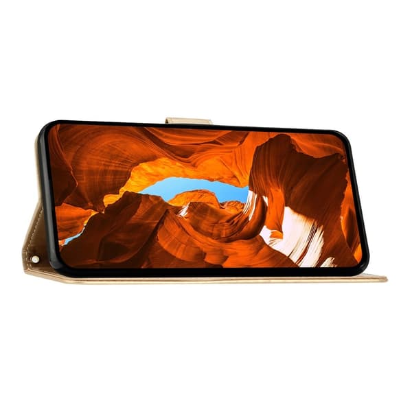 iPhone 17 Pro Fodral Med Blommigt Tryck Guld