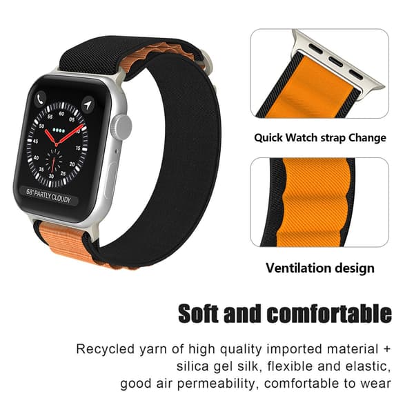 Apple Watch 38/40/41/42 mm Armband Alpine Pro Loop Svart/Orange
