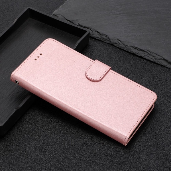 Samsung Galaxy S23 FE Fodral Läder Med Snodd Roséguld