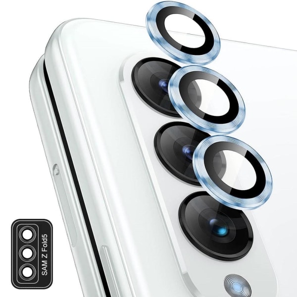ENKAY Galaxy Z Fold 5 Linsskydd Aluminium Härdat Glas Blå
