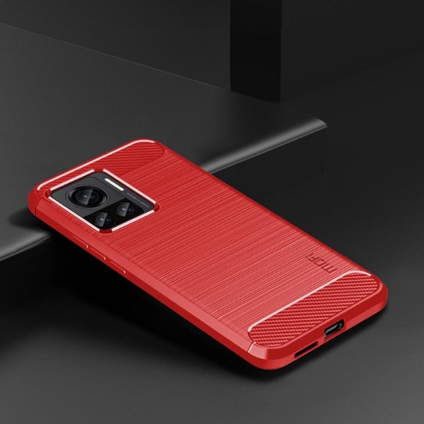 MOFI Motorola Edge 30 Ultra 5G Skal Borstad Stål Textur Röd