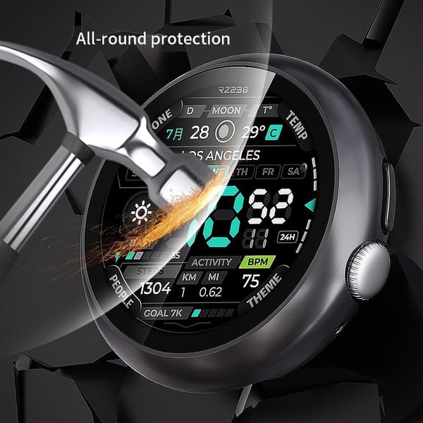 Google Pixel Watch 4 45 mm Skal Härdat Glas Transparent