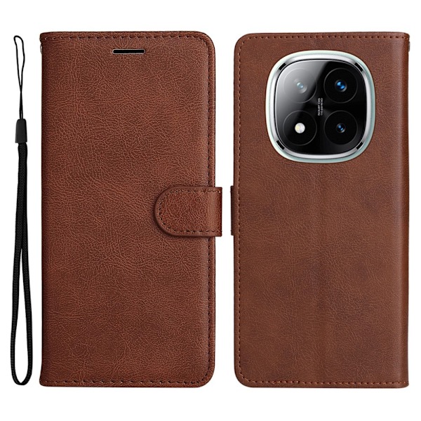 Xiaomi Redmi Note 14 Pro/Pro Plus 5G Fodral Solid Läder Brun