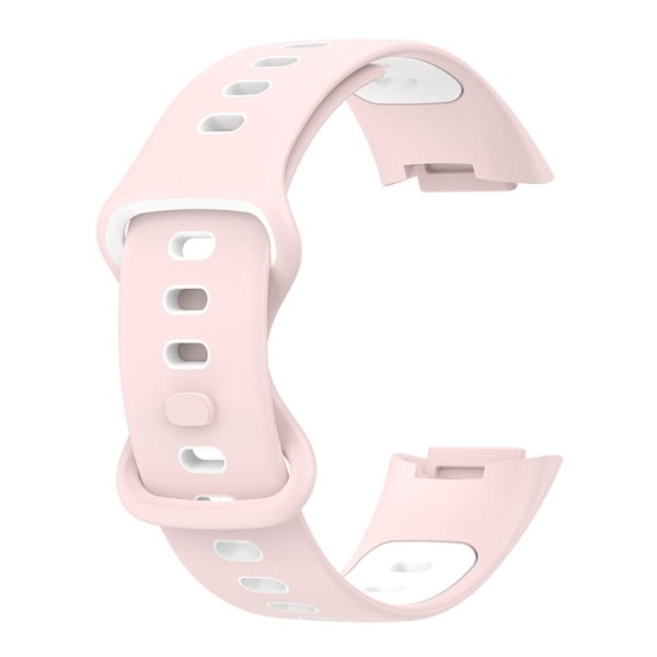 Fitbit Charge 6 / 5 Armband Silikon Tvåfärgat Rosa/Vit