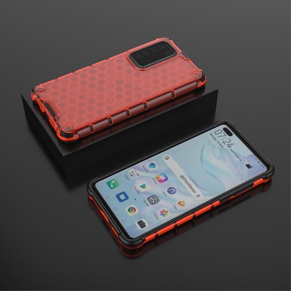 Huawei P40 - Armor Honeycomb Textur - Röd Red Röd