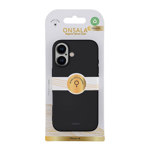 Onsala iPhone 16 Mobilskal Med Silikonkänsla Svart
