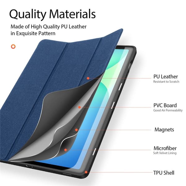 DUX DUCIS Galaxy Tab S10 FE Plus Fodral DOMO Tri-Fold Blå