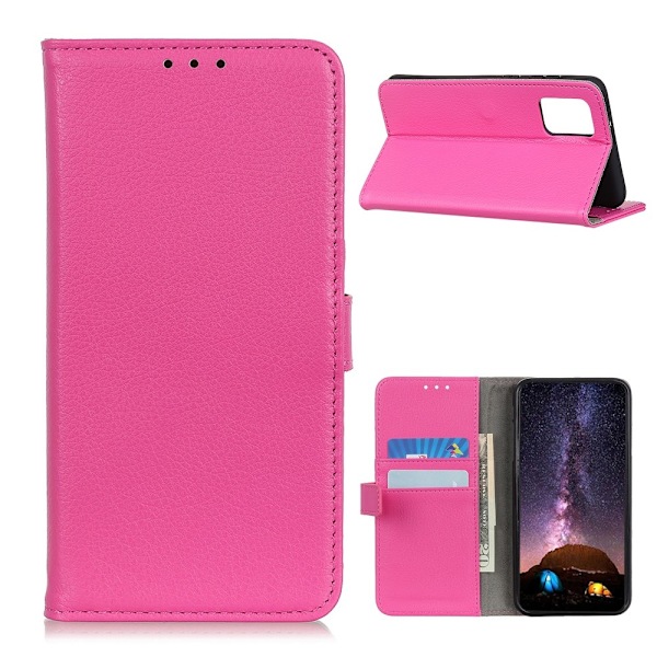 OnePlus 8T / 8T+ - Litchi Läder Fodral - Rosa Pink Rosa