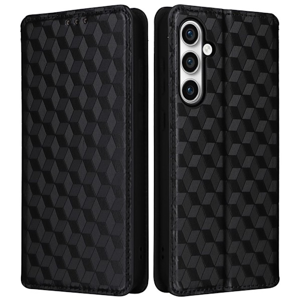 Samsung Galaxy S24 FE Fodral Läder Rhombus Svart
