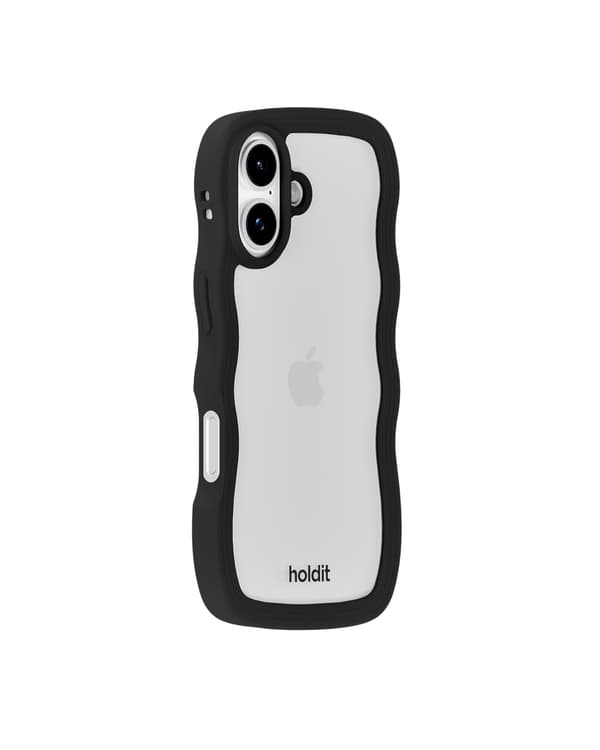 holdit iPhone 17 Mobilskal Wavy Black/Transparent