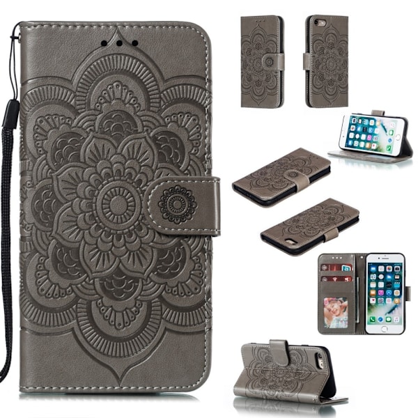 iPhone 7/8/SE (2020/2022) - Mandala Plånboksfodral - Grå Grey Grå
