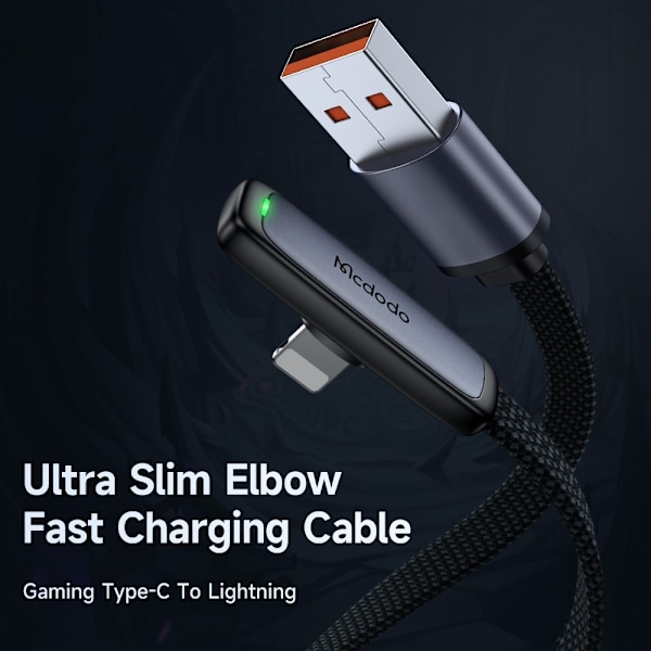 Mcdodo 1.2m 3A Lightning Elbow Svart