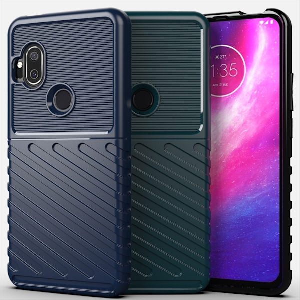 Motorola One Hyper - Twill Textur Skal - Svart Svart