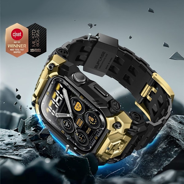 Supcase Apple Watch 10 46 mm Armband Unicorn Beetle Ore Guld