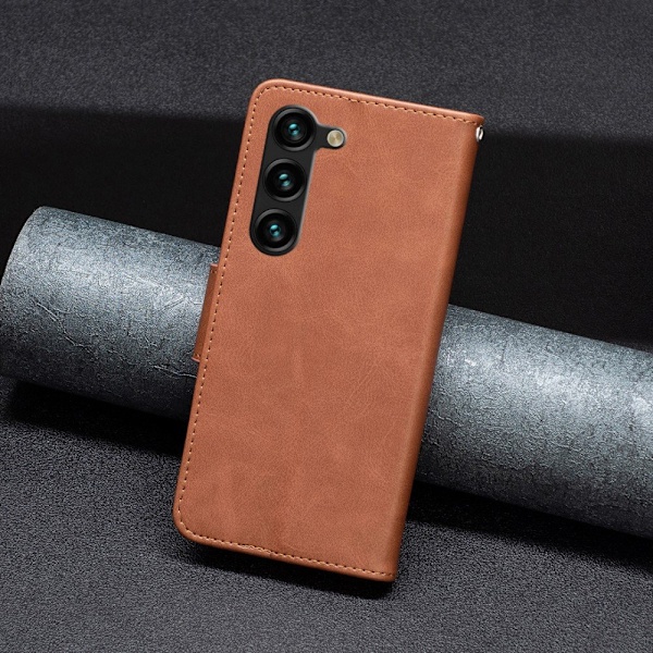 Galaxy S25 Plus / S24 Plus Fodral Solid Shark Läder Brun