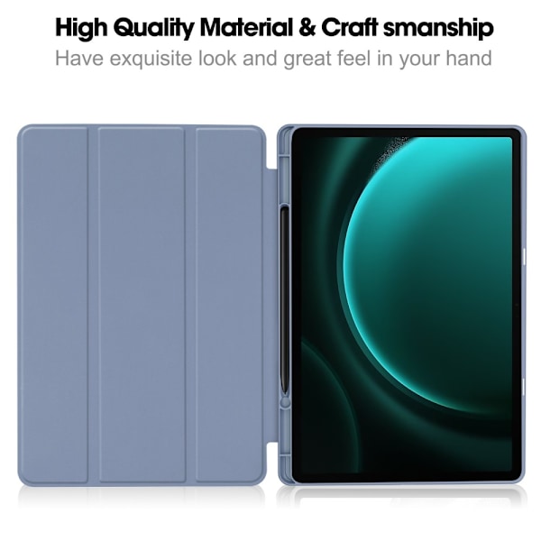 Galaxy Tab S9 FE Plus Fodral Tri-Fold Pennhållare Lila