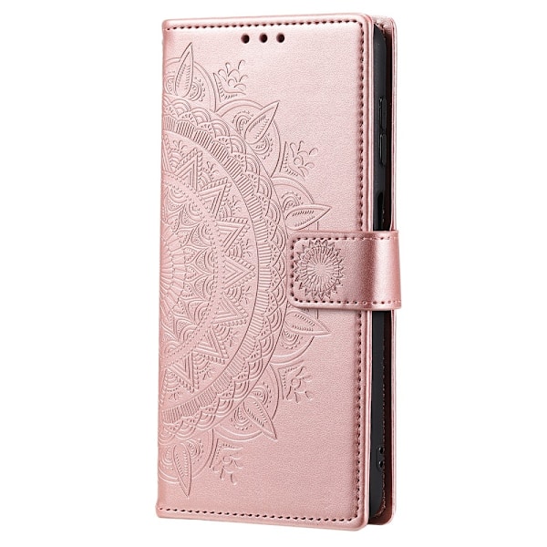 Samsung Galaxy A35 5G Fodral Mandala Läder Roséguld