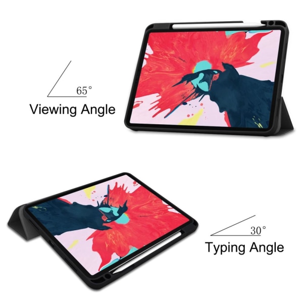 iPad Pro 11 (2018/2020) - Tri-Fold Fodral med Pennhållare - Svar Black Svart