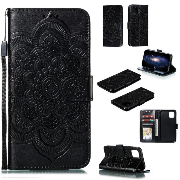iPhone 11 - Sun Mandala Plånboksfodral - Svart Black Svart