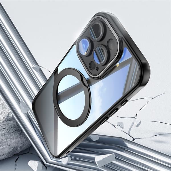 iPhone 16 Pro Skal MagSafe Kickstand Transparent/Svart
