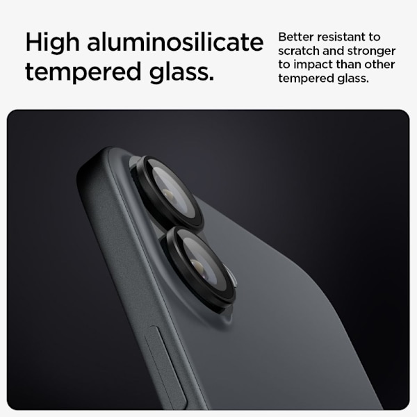 Spigen iPhone 16/16 Plus 2-PACK Linsskydd Optik GLAS.tR "Ez Fit"