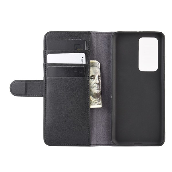 Huawei P40 - Split Läder Plånboksfodral - Svart Black Svart