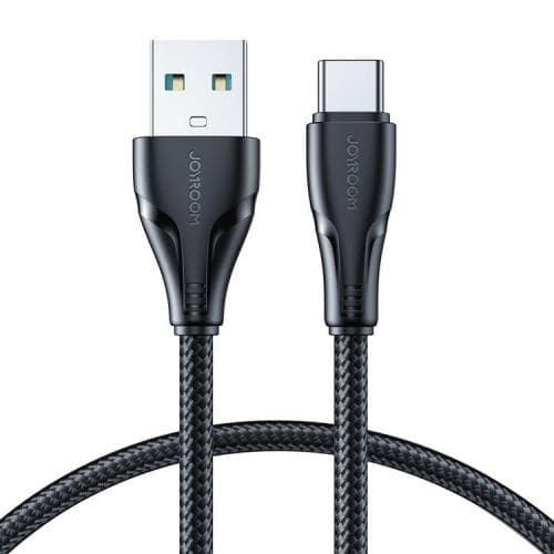 Joyroom 25 cm 2.4A USB-C Nylon Laddningskabel Svart