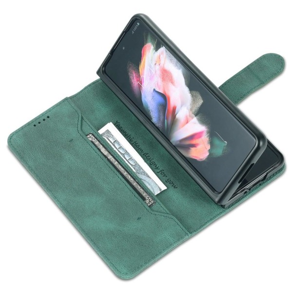 AZNS Galaxy Z Fold 5 Fodral Läder Grön