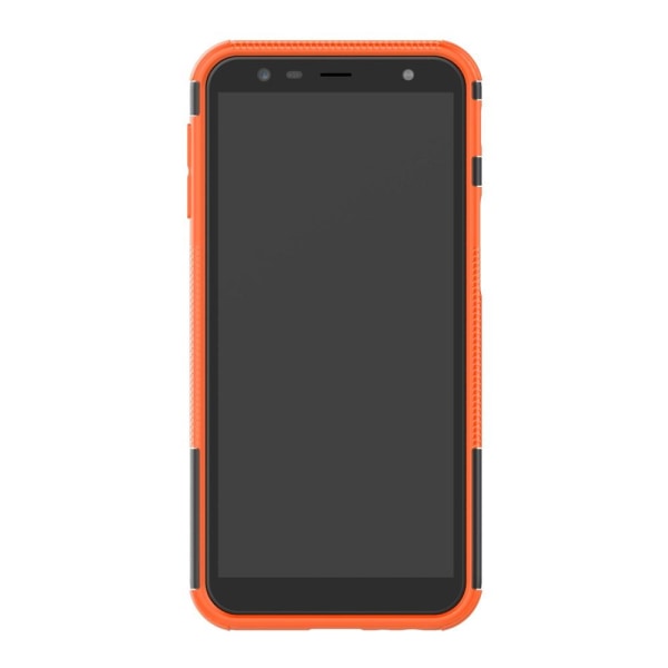 Samsung Galaxy J6 Plus - Stöttåliga skalet med stöd - Orange Orange Orange