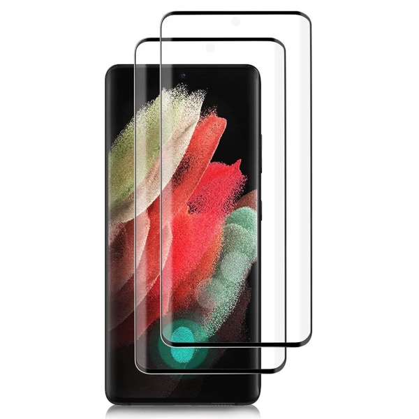 Samsung S21 FE - 2-Pack Heltäckande Skärmskydd i Härdat Glas