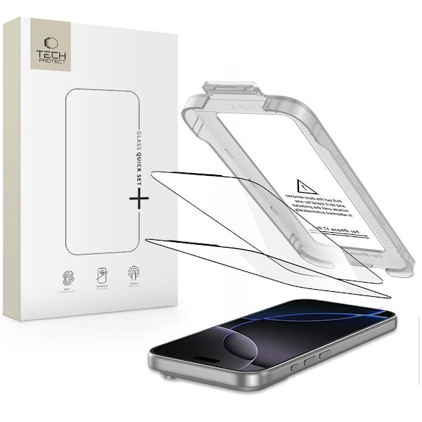 Tech-Protect iPhone 17 Pro Max 2-PACK Skärmskydd Quick Set+