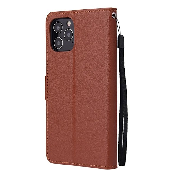iPhone 12 Pro Max - Solid Läder Fodral - Brun Brown Brun