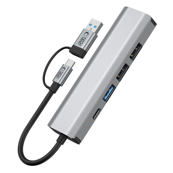 Tech-Protect 5in1 USB-C/USB-A Hub - USB-C / USB 3.0/2.0 / RJ45