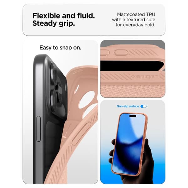 Spigen iPhone 18 Pro Max / 17 Pro Max Skal Liquid Air Rose Titanium