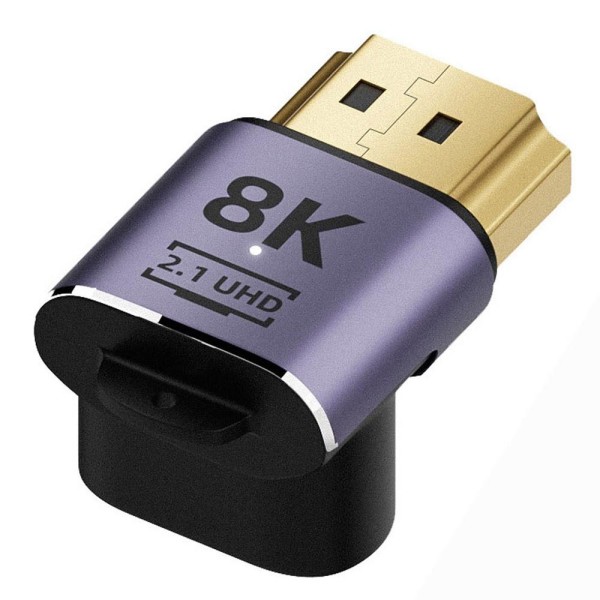 8K 60Hz 90° Uppvinkel HDMI Hane - HDMI 2.1 Hona Adapter Blå