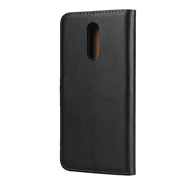 Nokia 3.2 (2019) - Plånboksfodral i äkta läder - Svart Black Svart