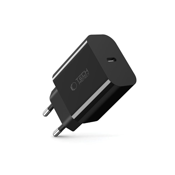 Tech-Protect 20W PD USB-C Väggladdare Svart